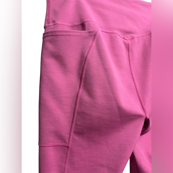 Sweaty Betty Pink High-Waisted Ribbed Leggings w/ Side Pocket Size L - Picture 5 of 5